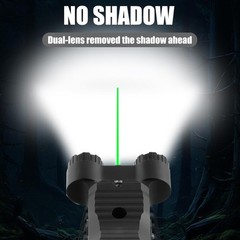 2200 Lumen Tactical Flashlight with Green Laser Beam Combo, Low Black/Green
