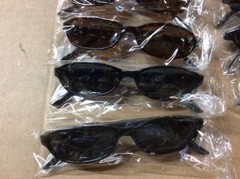NEW ASSORTED BOX OF SUNGLASSES SUN GLASSES SET OF 12 GLASS COLORED SMALL LENS
