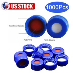 6000xAutosample Vial Cap,9-425 HPLC 2ml Vial Screw Thread Blue caps,9mm