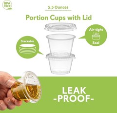 Clear Portion Control Cups for Meal Prep, Souffle, and Craft Use – 100 Count