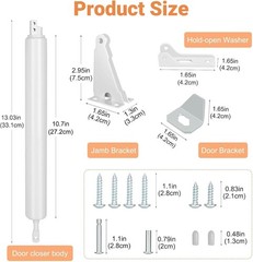 1 Pack White Heavy Duty Screen Door Closer Replacement for Storm Screen Doors