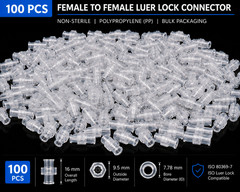 10-100 Pcs Luer Lock Connector Syringe Adapter Kit Female Luers, Natural