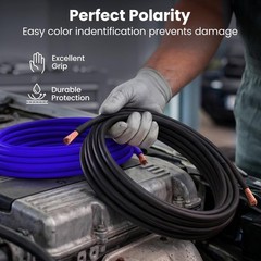 0 Gauge Wire CCA 25 ft Blue, 1/0 AWG Copper Clad Aluminum Ground Wire Battery…