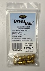 FIVE (5) QPM BrassBall Angled Outlet Coolant 12mm Nozzle Dia BB11021 (NEW)