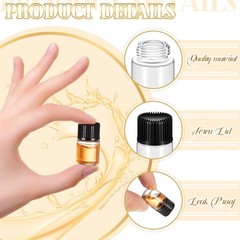 2ml Clear Small Glass Vials 100pcs with Screw Caps(100pcs) 100pcs,