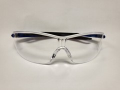 3 Pairs – Racer Series Safety Glasses Blue/Black Frame, Clear lens