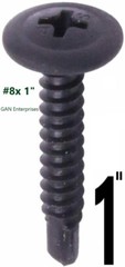 Modified Truss Head Self Drilling / Tapping Screws # 8 x 1″ K-Lath Black (1000)