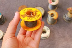 Solder 4 Pounds Old Various Types with Tins of Flux Vintage Historic Useful IZ