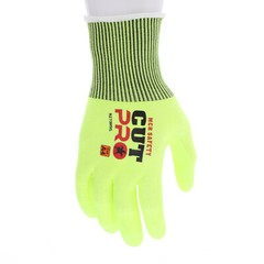 ANSI A4 Cut Resistant Gloves, 13 Gauge Hi-Visibility Shell, Nitrile Coated Palm