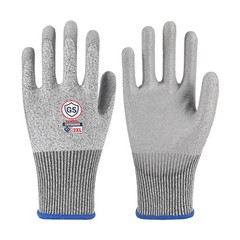 ANSI A3 Cut Resistant HPPE PU Coated Grey Industrial Safety Work Gloves S-2XL