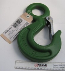 LACLEDE 5 Ton Eye Hoist Hook with Latch – 11,025 lbs – Carbon – Rigging Eye Hook