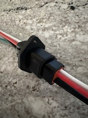 10 AWG Black Assembled Deutsch DTP 4 Pin waterproof connector Mount Flange