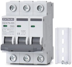 Thermal Magnetic Miniature Circuit Breaker 3 Pole – 63A, 480V AC Disconnect