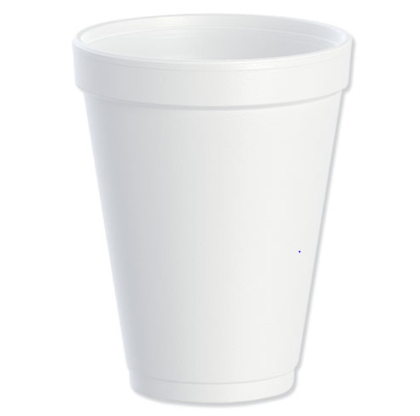 Dart Foam Drink Cups, 12 oz, White, 25/Bag, 40 Bags/Carton 12J12 (CA Exclude)