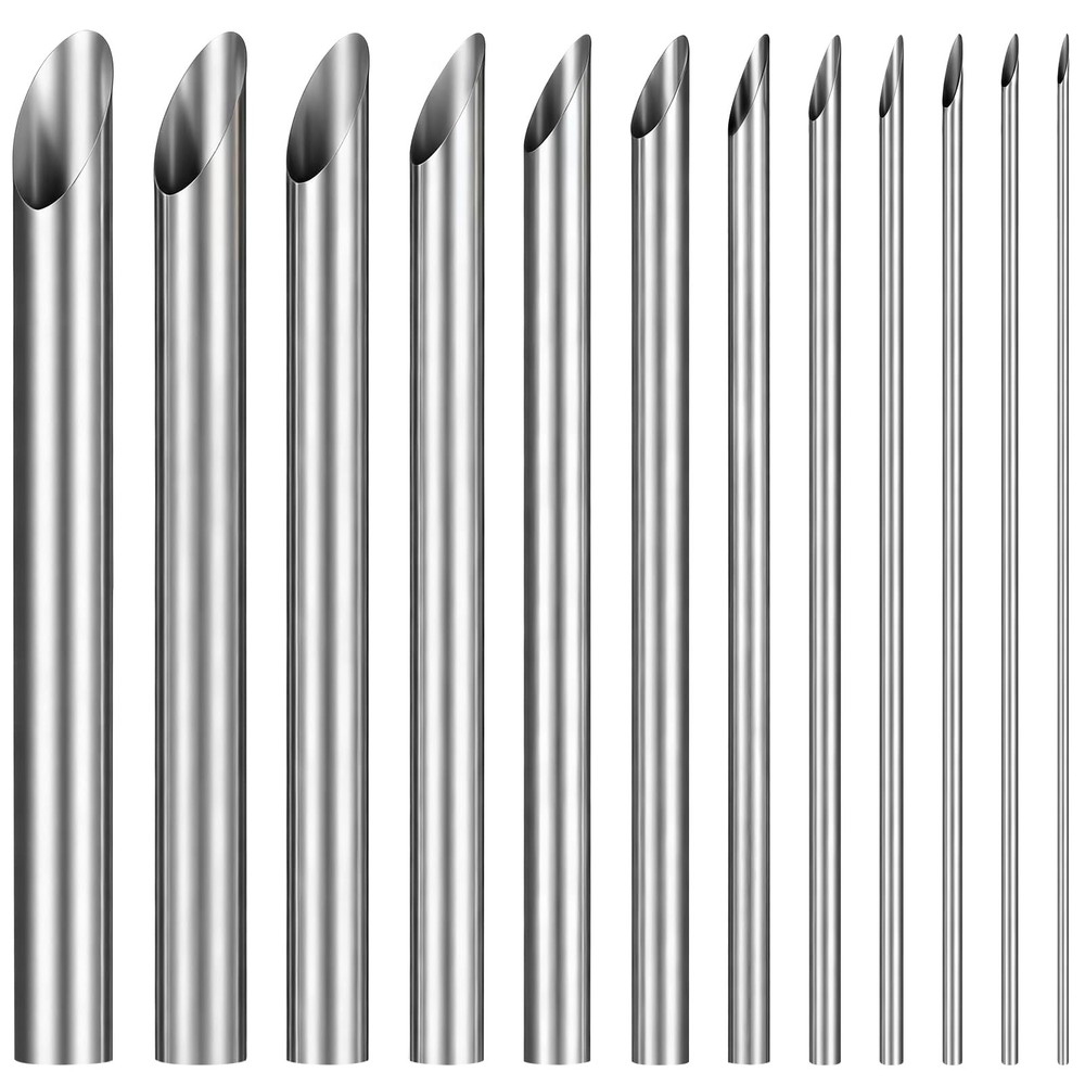 12 Pcs Stainless Steel Clay Hole Punch Tools Silver Circular Pottery Cutters
