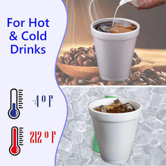 16 Oz Styrofoam Cups, Disposable Foam Cups , Insulated White
