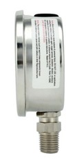2″ Pressure Gauge, Stainless Steel Case, Liquid Filled, Lower Mnt, 160 PSI