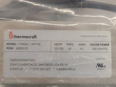 Brand New. THERMOCRAFT Condensate Drain Pan 120V, 600W, 4.8A, 17L X 12W X 4H.