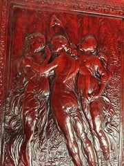 Vtg Three Graces Leather Journal Scrapbook Handmade in Italy 12 “x 9” #2613