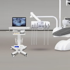 Medical Laptop Workstation Cart With Scanner Holder Storage For Hospital Clinic