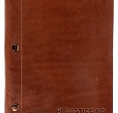 Borlino Italy Customized/Branded Journal for Justice HQ Leather 8.5x6in USED