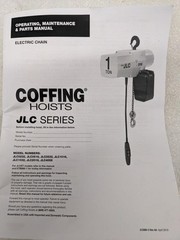 COFFING 08249W JLC4008-1-20 2-TON 8 FPM ELECTRIC CHAIN HOIST HOOK MOUNTED NEW B2