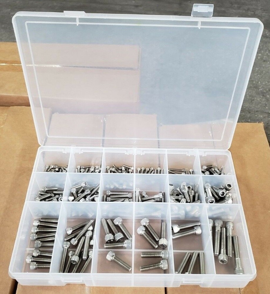 290 Piece 18-8 Stainless Steel Socket Head Cap Screw Assortment #10-3/8″