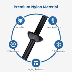 100 Nylon Universal Self Locking Cable Tie Buckle for Car Easy Install