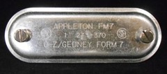 APPLETON O-Z GEDNEY CONDUIT BODY COVERS 370 (LOT OF 5) 1″ HUB SIZE