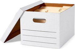 Storage/Filing Boxes with Lift-Off Lid – Letter/Legal Size, Sturdy, Easy Assembl