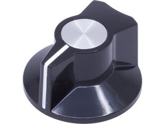 CED P-K381 BLACK SKIRTED POINTER KNOB FOR SILTRONIX SWAN 700CX RADIO 1PC