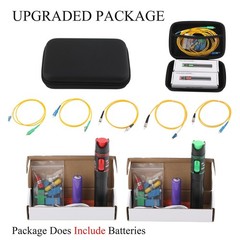 13PCS Fiber Optic Cable Test Kit VFL 15KM/30KM FTTH Red/Green Light with Adapter