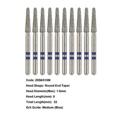 Dental Diamond Bur Zirconia Cutting Bur Round Football FG Fine Medium Grit Z856