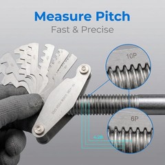 T Thread Pitch Gauge, T Shaped Trapezoidal Thread Gauge Setting Template Thre…