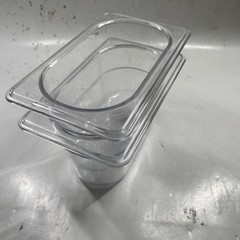 Lot of 2x RUBBERMAID COMMERCIAL PRODUCTS COLD FOOD INSERT PAN 1/9 SIZE – CLEAR