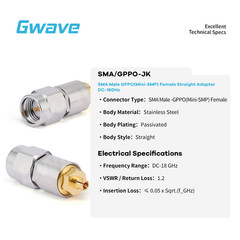 SMA Male to GPPO (Mini-SMP) Female Adapter, DC – 18GHz