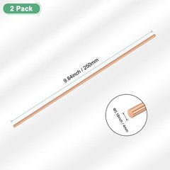 2-Pack Copper Round Rod 4mm x 250mm T2 Copper Stock