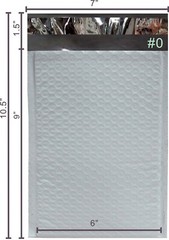 Fantasybuy® 1000 #0 Poly Bubble Padded Envelopes Mailers 6 X 9 1000PM0