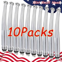 10Pcs Dental Surgical High Speed Handpiece Push Pedo Mini Head 4-Holes Fit Kid
