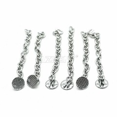 AZDENT Dental Orthodontic Traction Button Chain Round Silver/Gold Plated