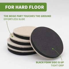 COVERCORNER Felt Furniture Sliders for 8 PCS 3 1/2” Beige, Beige+black