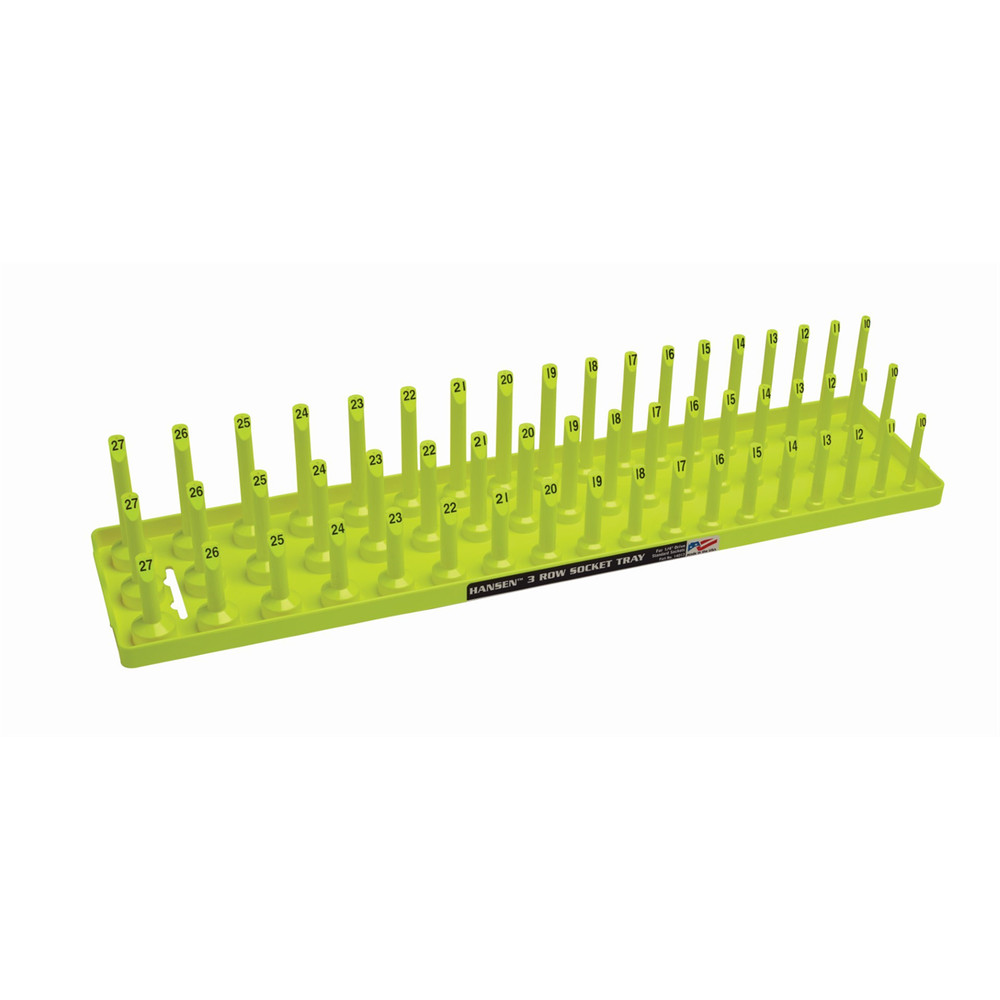 12083 Hansen Global 1/2″ Metric 3-Row Socket Tray – Hi-Viz Yellow