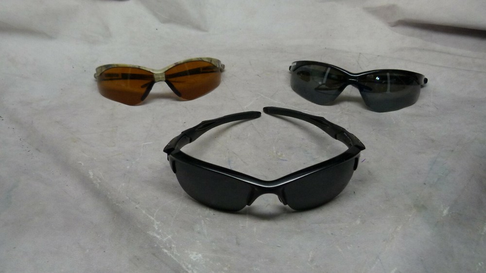 Lot of 3 – Assorted Safety Sunglasses Various Brands, Model, Styles, Colors