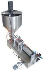 110V 100-1000ml 304 SS Paste Filling Machine with Vertical Mixing Hopper