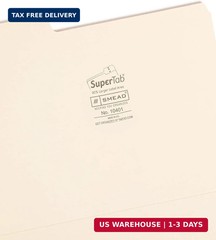 Smead SuperTab Heavyweight File Folder, Oversized 1/3-Cut Tab, Letter Size, Mani