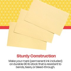100 PCS Unruled Index Cards 5×8 Inch Canary Yellow Office School Supplies