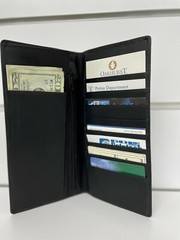 Winston Collection Leather Travel Organizer Wallet Smooth luxury black leather