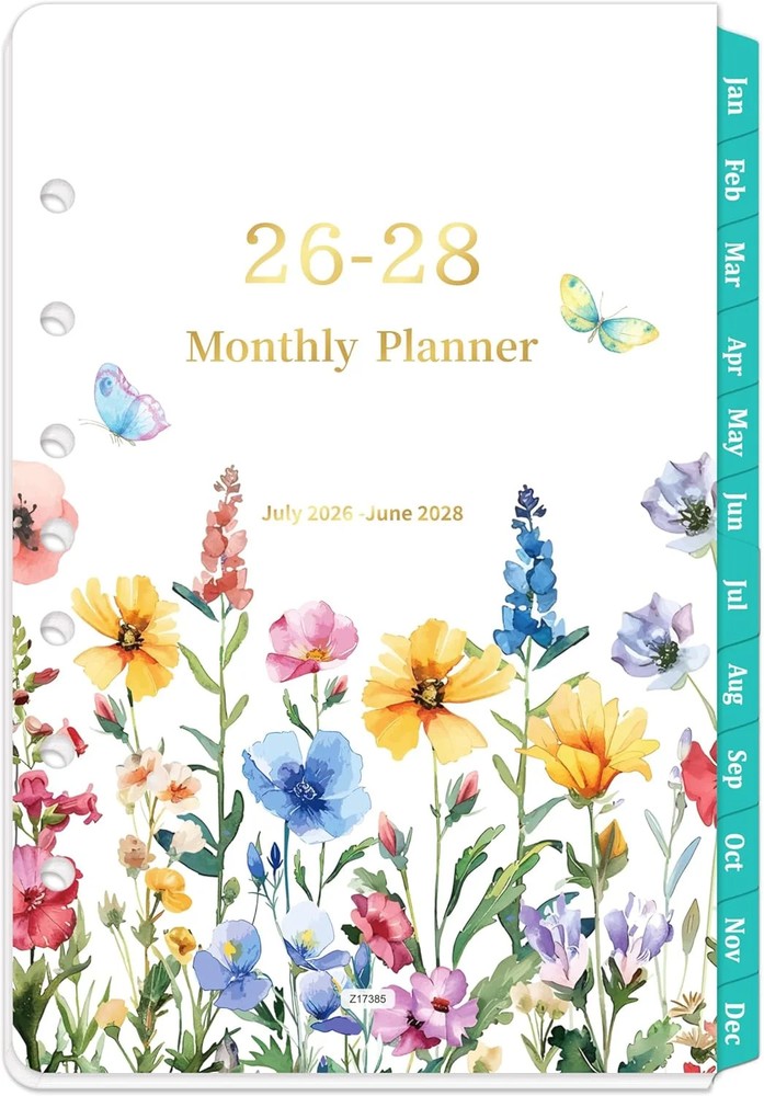2026-2028 Monthly Planner Refill – 7-Hole Punched, A5 Planner Inserts, from Jul.