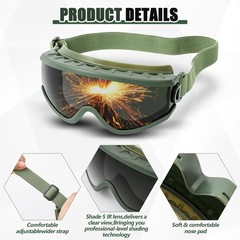 Welding Goggles Welding Safety Glasses Shade 5 IR Lens Cutting Torch Goggles Bra