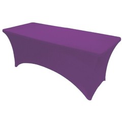 8′ ft. Spandex Fitted Stretch Tablecloth Table Cover Wedding Banquet Purple